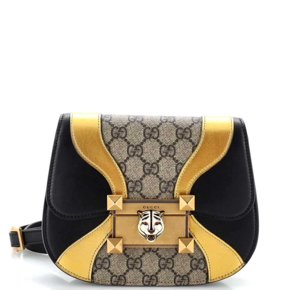 GUCCI Osiride Shoulder Bag GG Coated Canvas and Leather Small