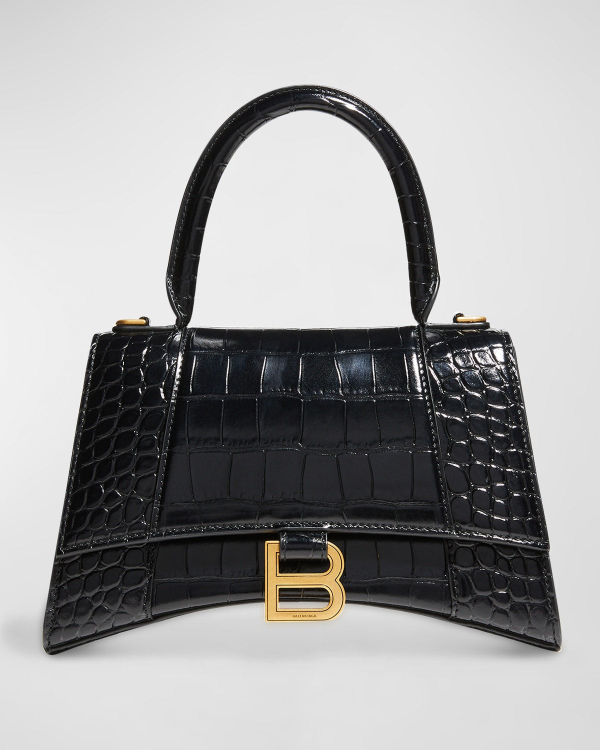 Boss Hourglass Small Croc-Embossed Bag