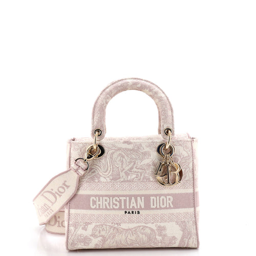 Lady D-Lite Bag Embroidered Canvas Medium
