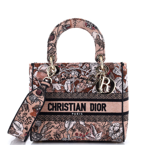 Lady D-Lite Bag Embroidered Canvas Medium