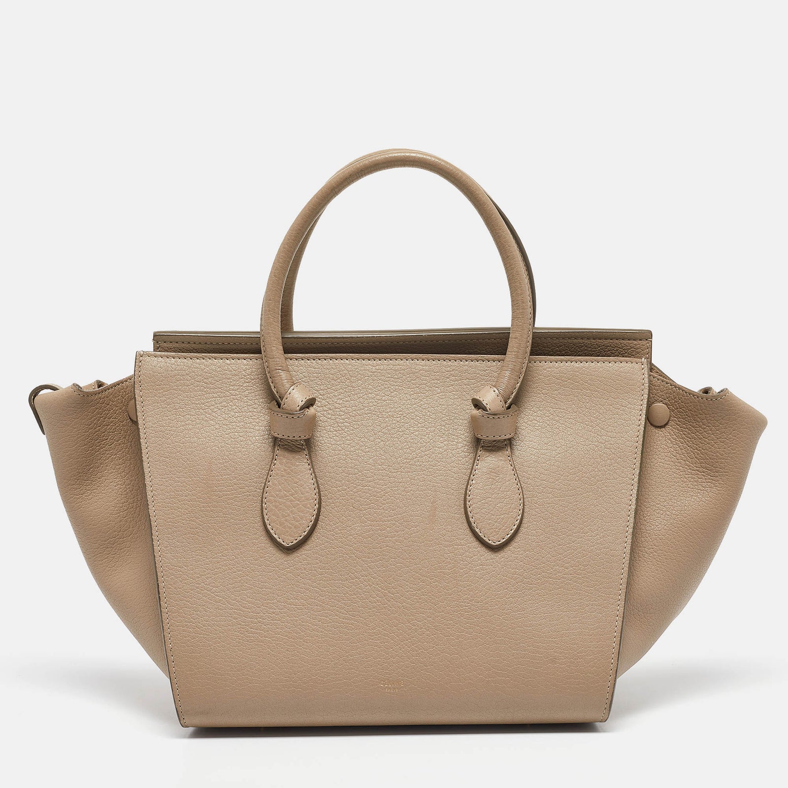 Celine Beige Leather Mini Tie Tote