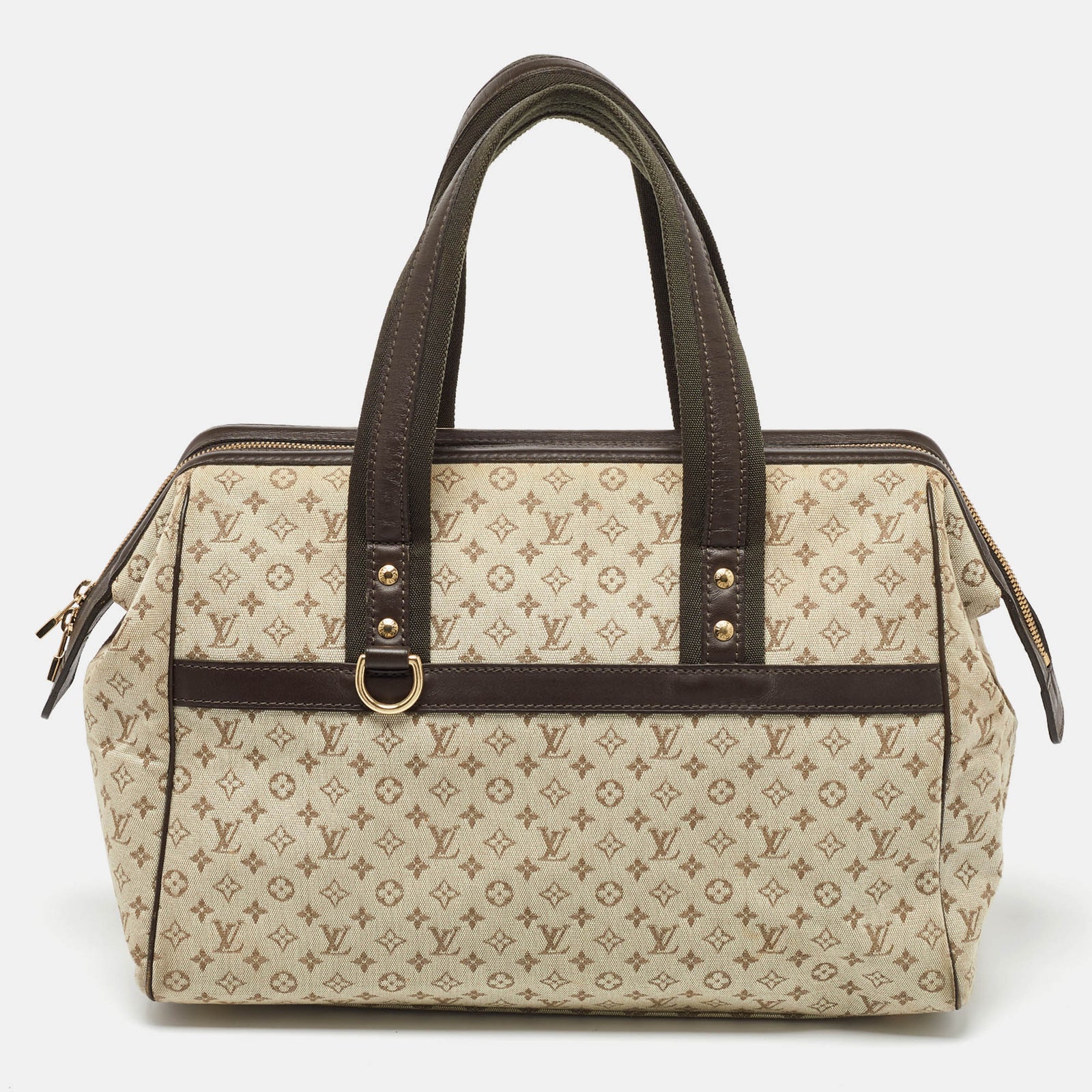 Louis Vuitton Beige/braune Josephine GM-Tasche aus Mini-Leinen-Canvas mit Monogramm