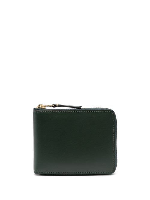 Women's Luxury Leather Zip Wallet in Green | Size UNICA | SA7100