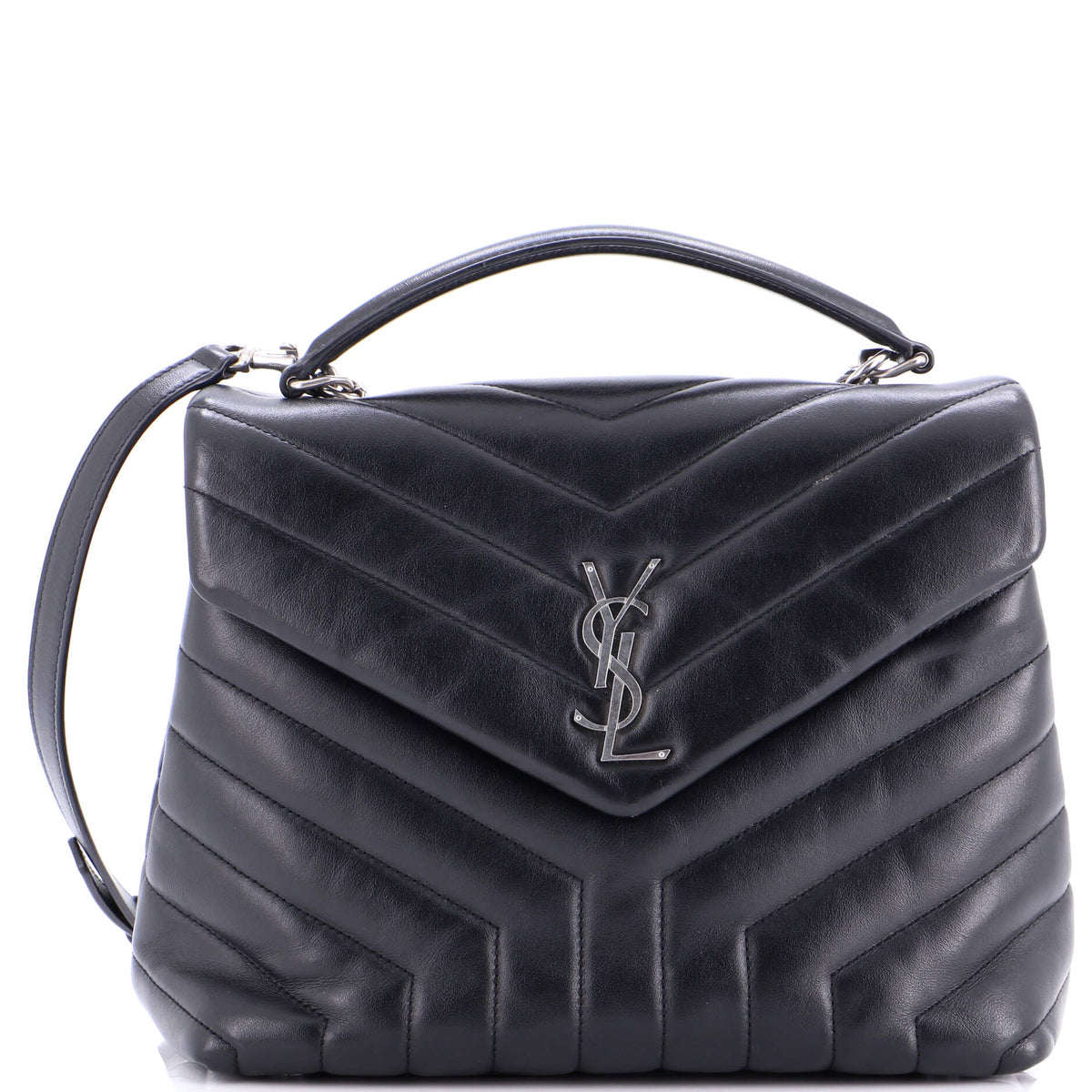 Saint Laurent LouLou Top Handle Bag Matelasse Chevron Leather Medium