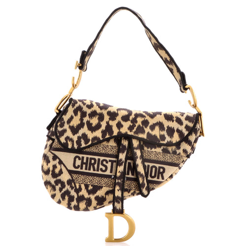 Saddle Handbag Mizza Embroidered Canvas Medium