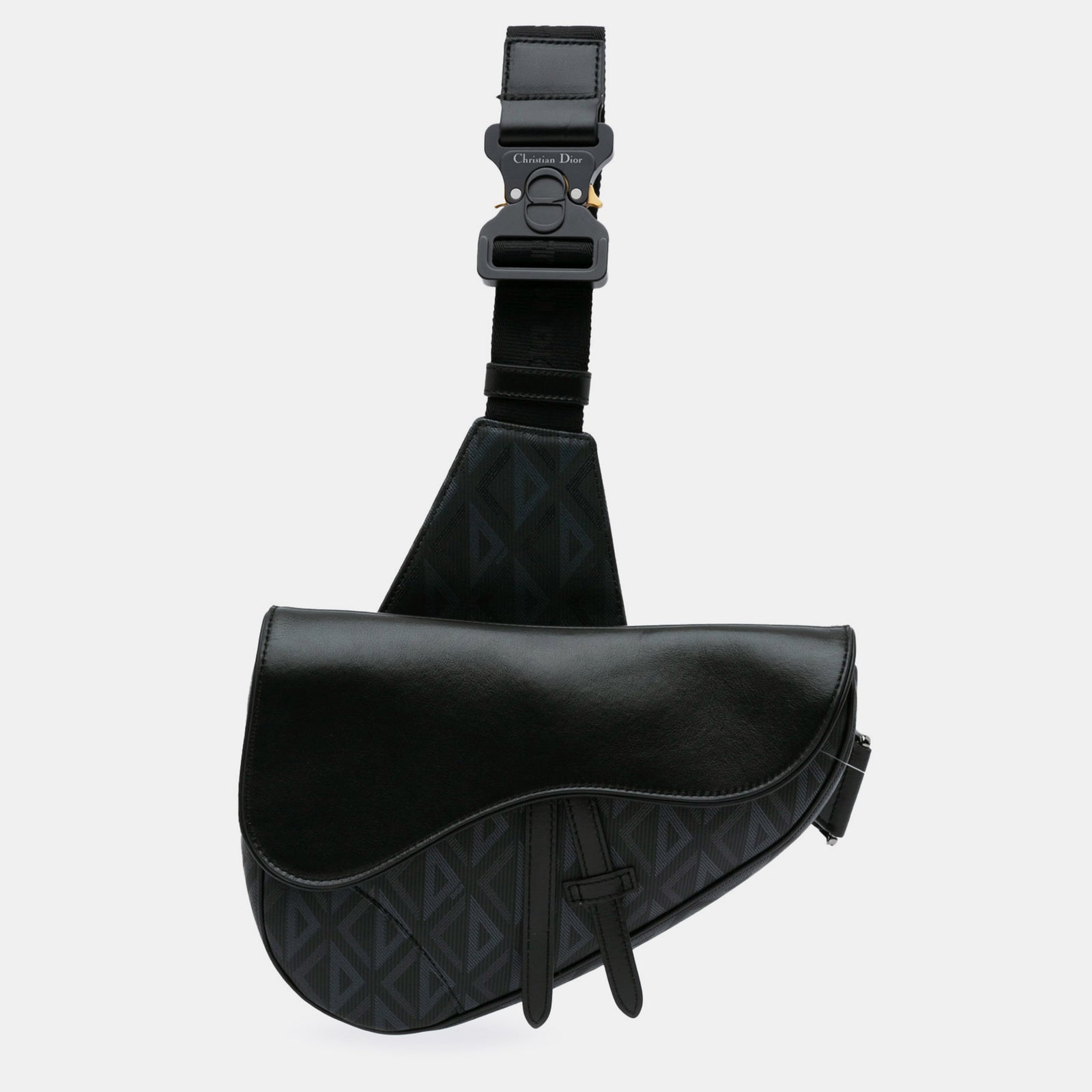 Dior Black Canvas CD Saddle Bag