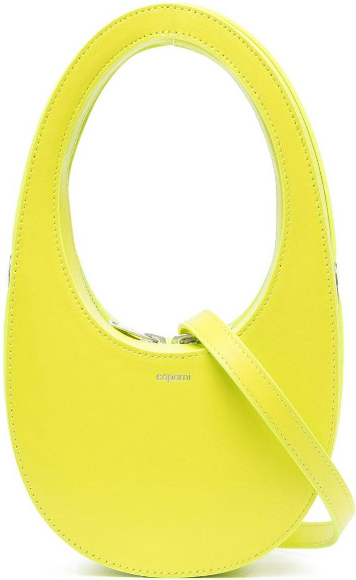 Women's Mini Swipe Leather Crossbody Bag in Yellow | Size UNI | BA38BIS405LIME