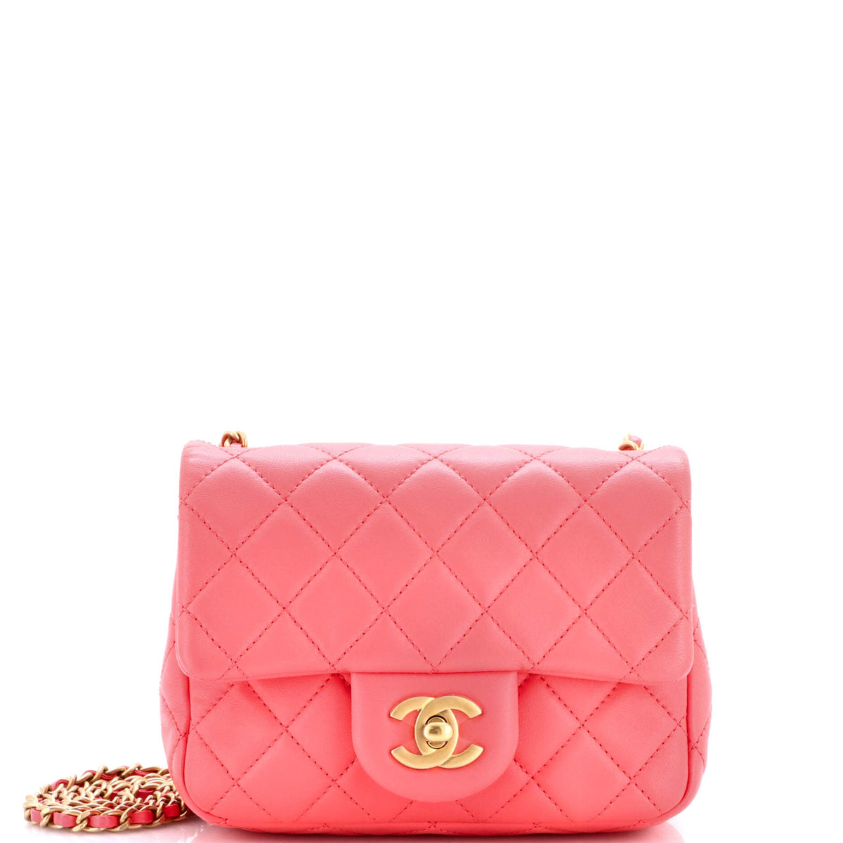 Chanel CHANEL Pearl Crush Square Flap Bag Quilted Lambskin Mini