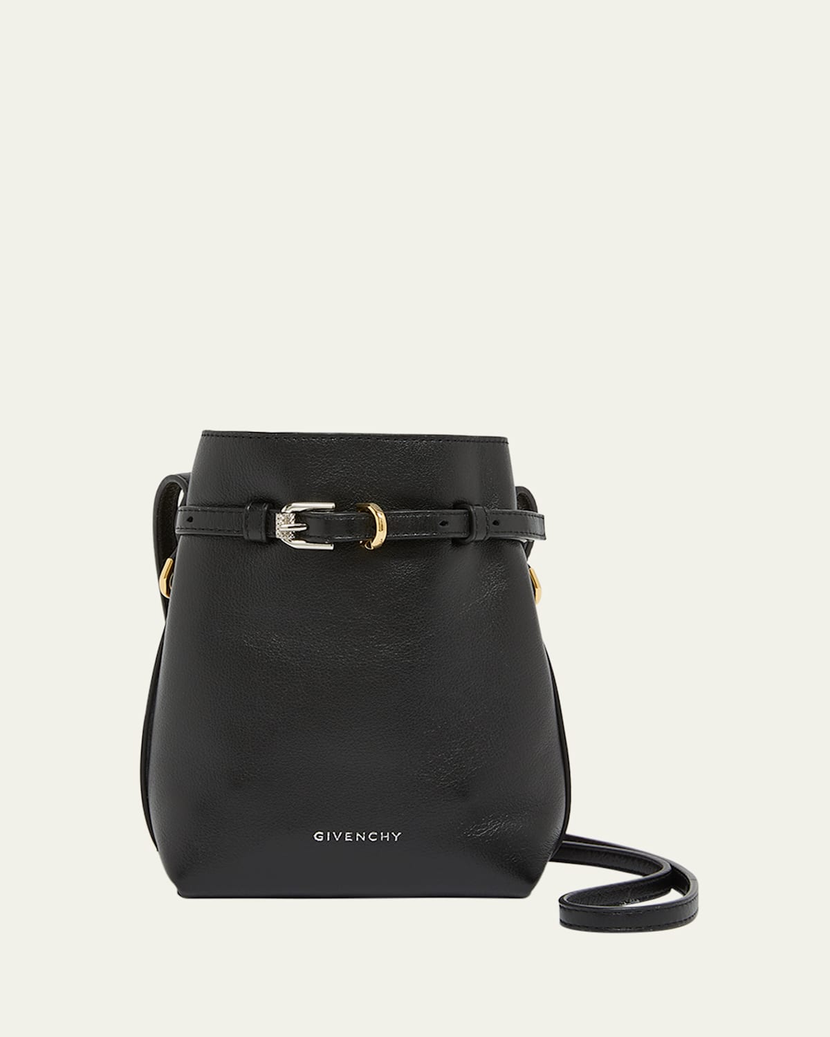 Givenchy Voyou Phone Pouch Bucket Bag in Shiny Tumbled Leather