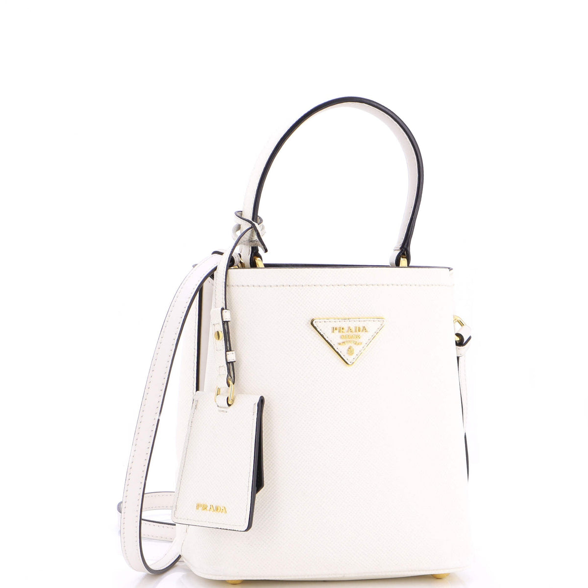 Prada PRADA Panier Bucket Bag Saffiano Leather Small