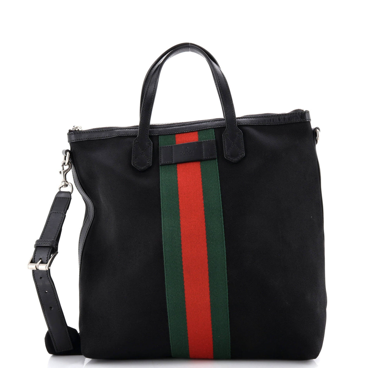 Gucci GUCCI Web Zip Tote Techno Canvas Medium