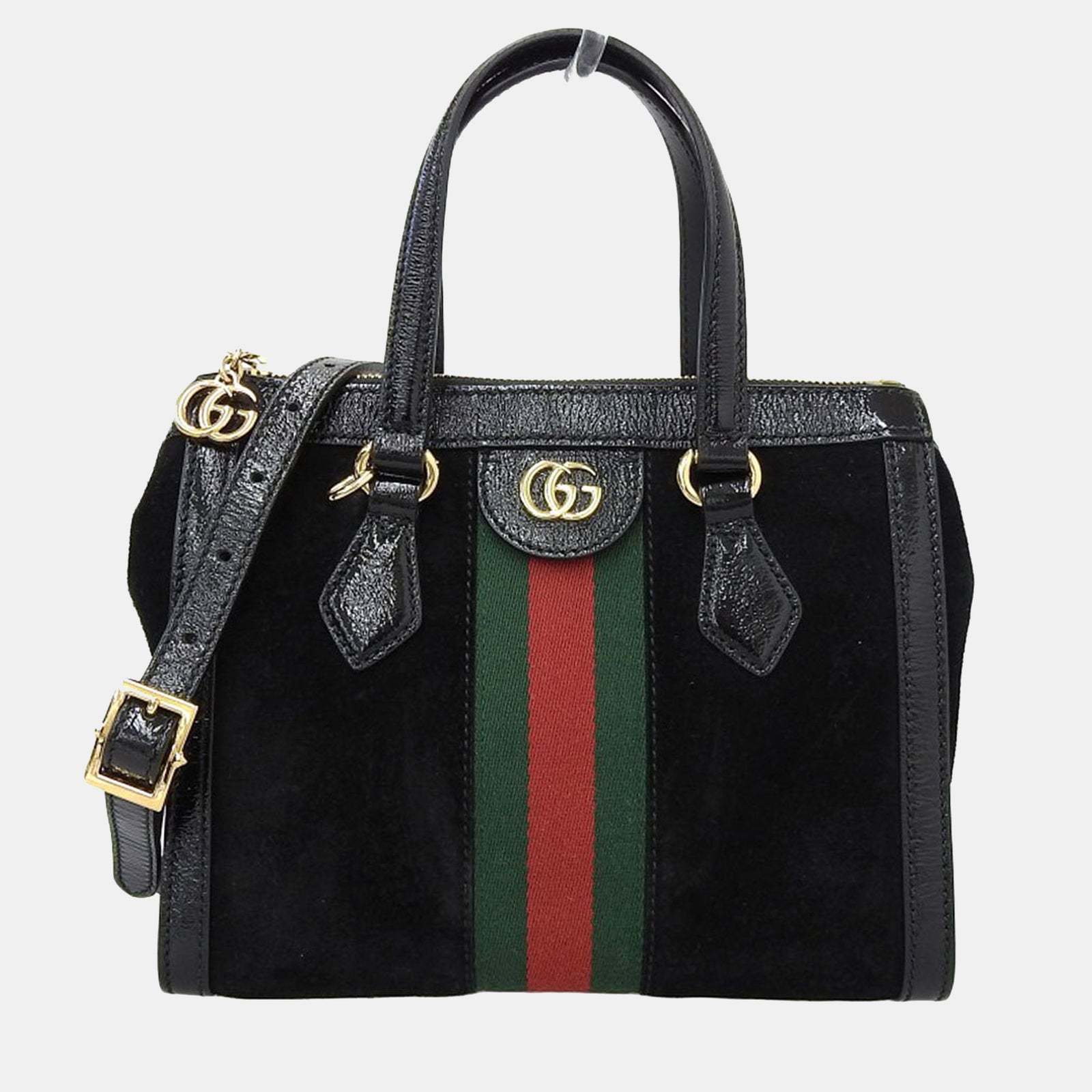 Gucci Black Leather and Suede Ophidia Tote Bag