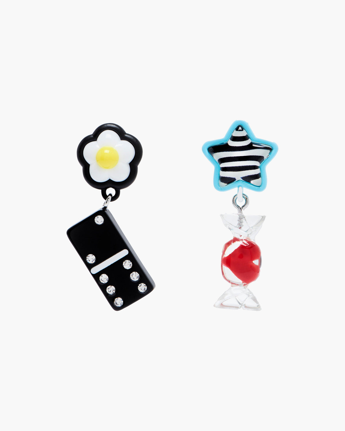 Marc Jacobs The Sticker Charm Earrings in Silver Multi
