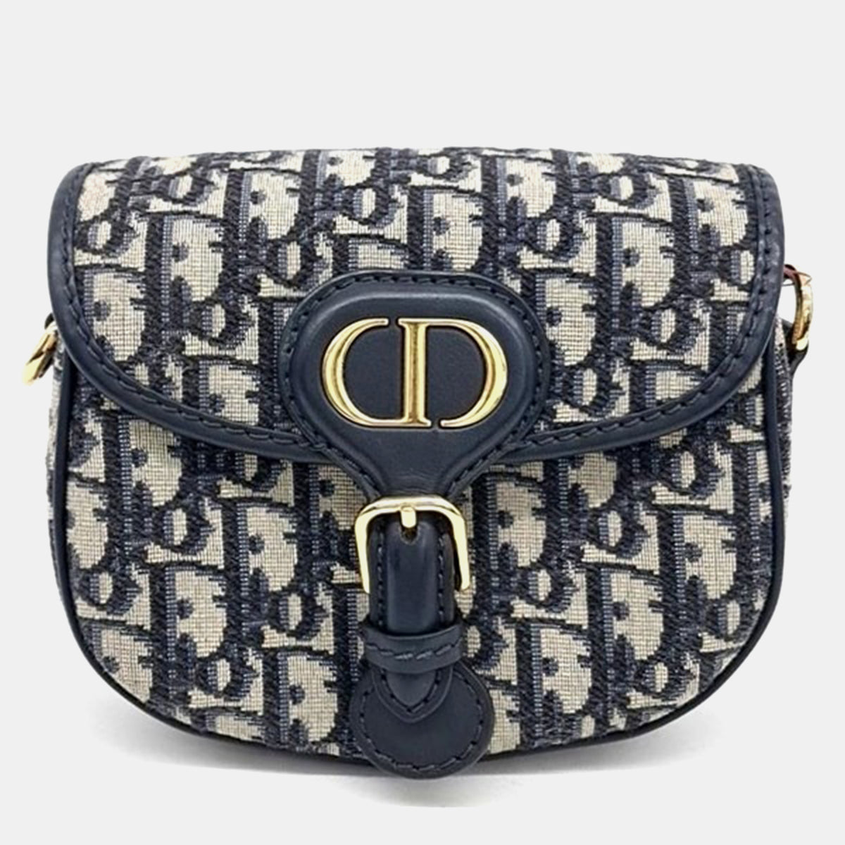 Dior Navy Blue Oblique Canvas Small Bobby Shoulder Bag