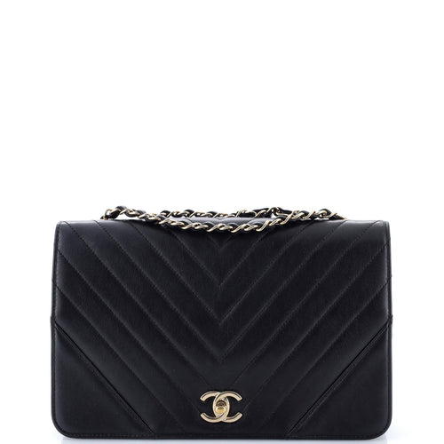 CHANEL Statement Flap Bag Chevron Calfskin Medium