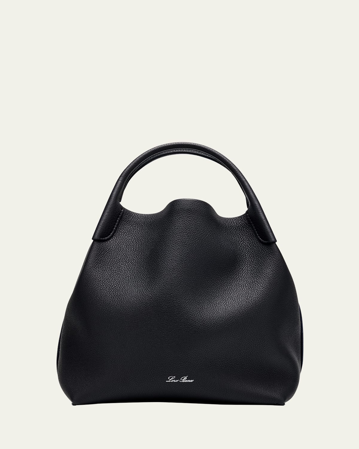 Loro Piana Large Bale Fine-Grain Leather Bag