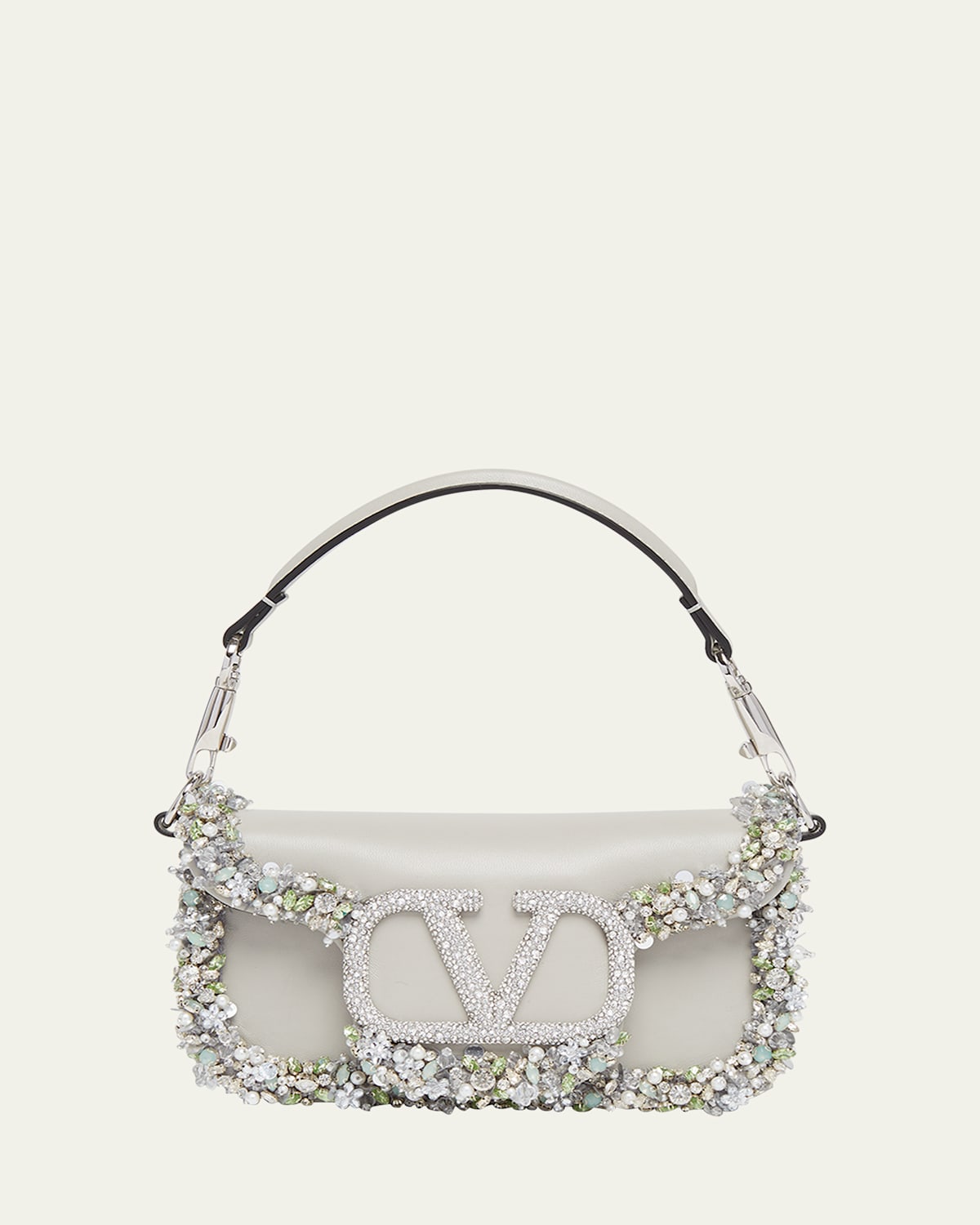 Valentino Loco Small Jeweled Leather Shoulder Bag