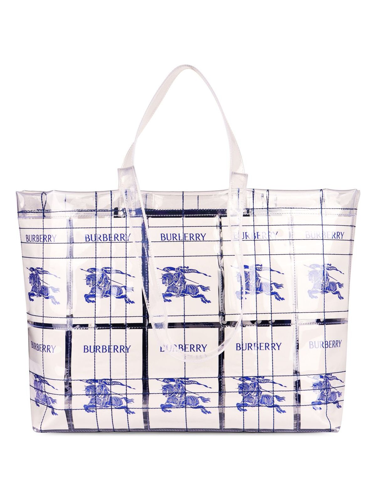 Burberry Men's Logo Detail Tote Bag in Transparent | 8079639120070 Color A4151