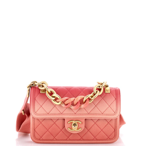 CHANEL Sunset On The Sea Flap Bag Quilted Caviar Small