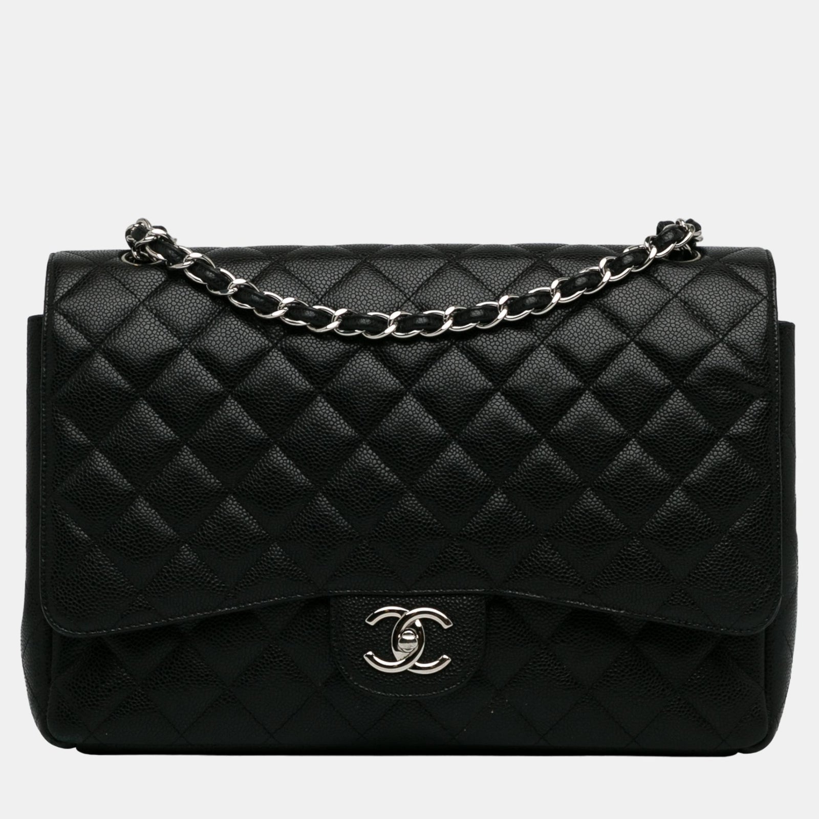 Chanel Black Maxi Classic Caviar Double Flap