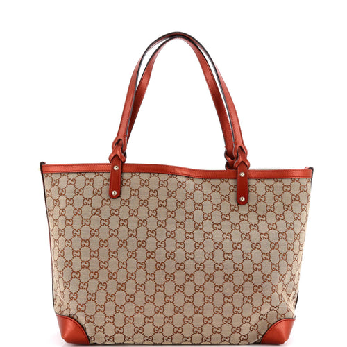 GUCCI Craft Tote GG Canvas with Leather Medium
