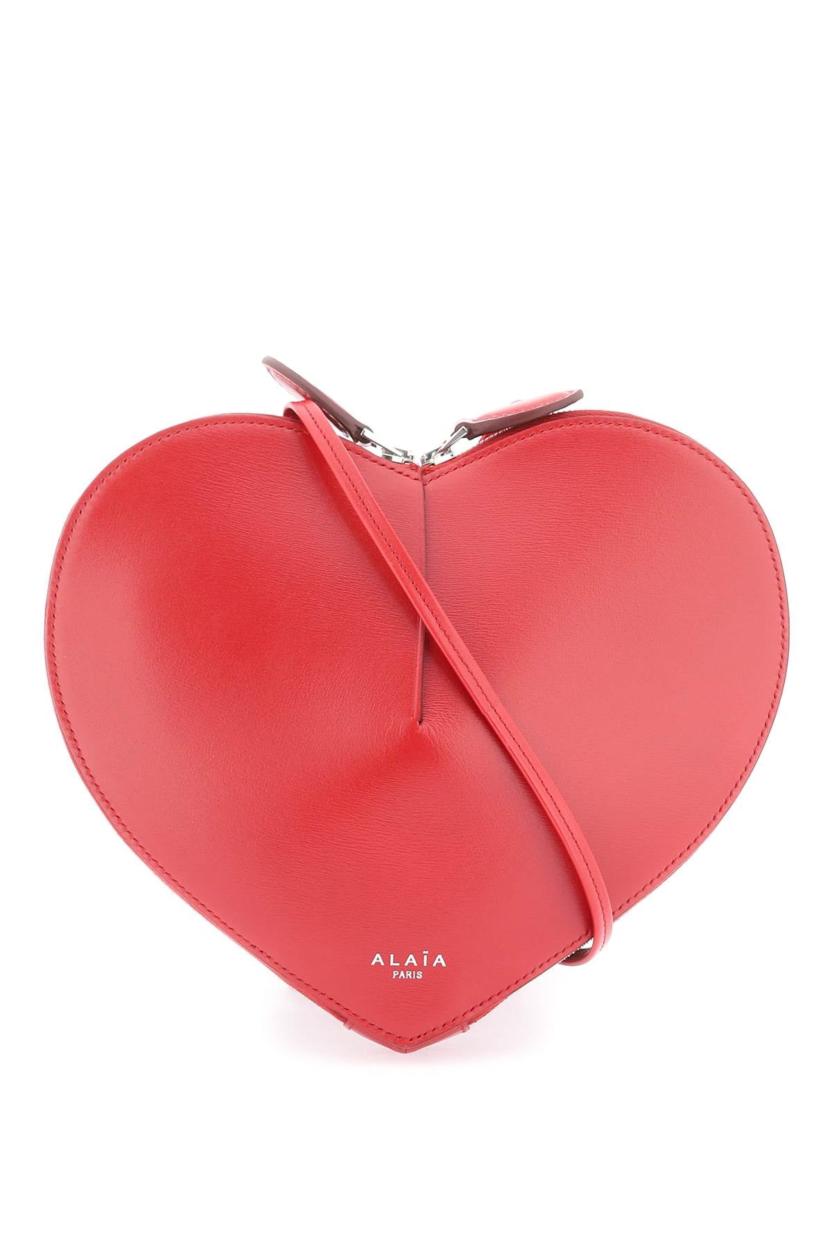 AlaÃ¯a Women's Coeur Leather Bag in Red | Size UNICA | AA1P003C0Y75