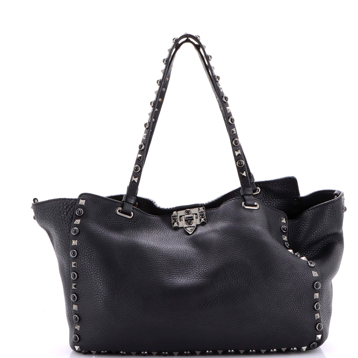 Valentino VALENTINO GARAVANI Rockstud Tote Pebbled Leather Medium