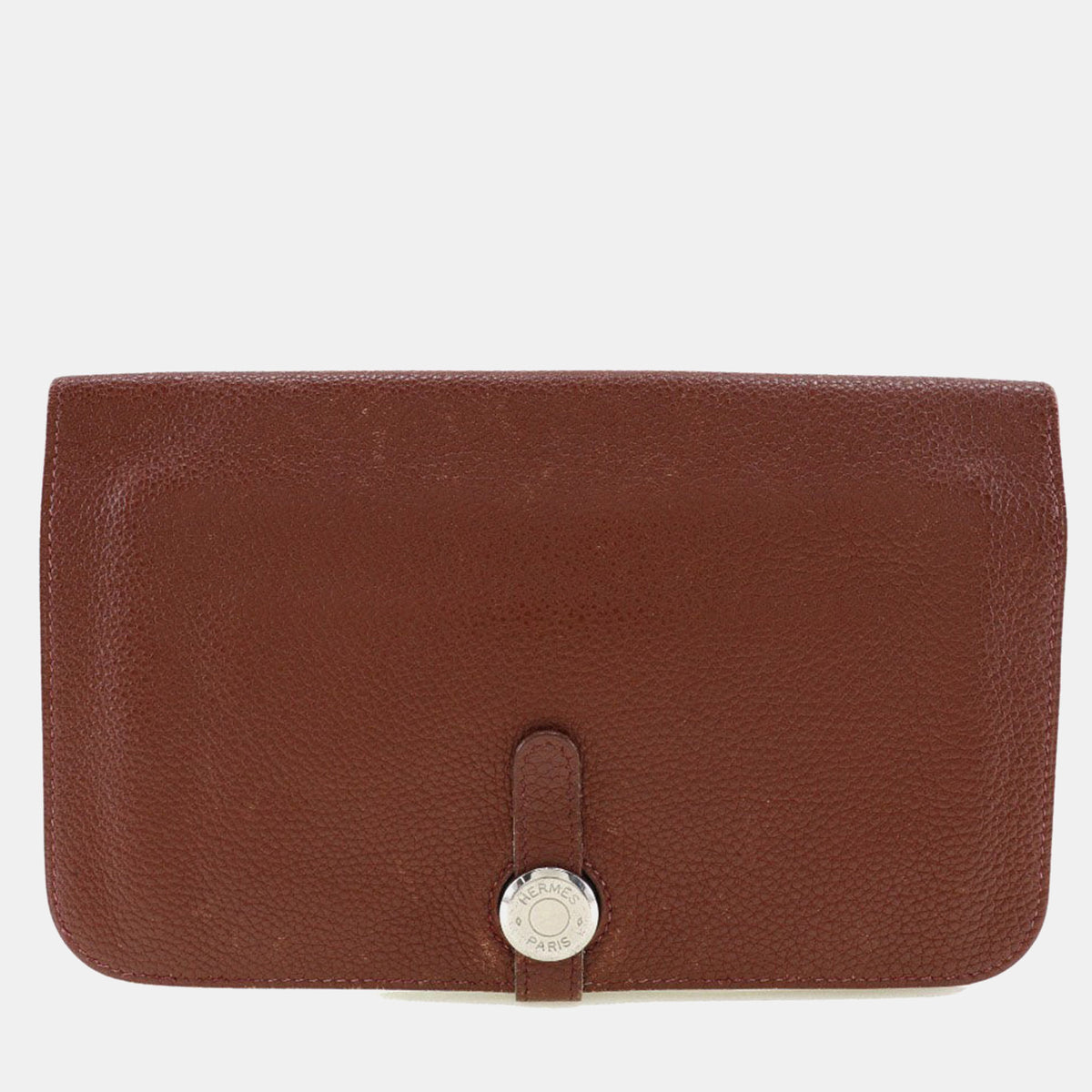 Hermès Burgundy Taurillon Clemence Leather Dogon Wallet