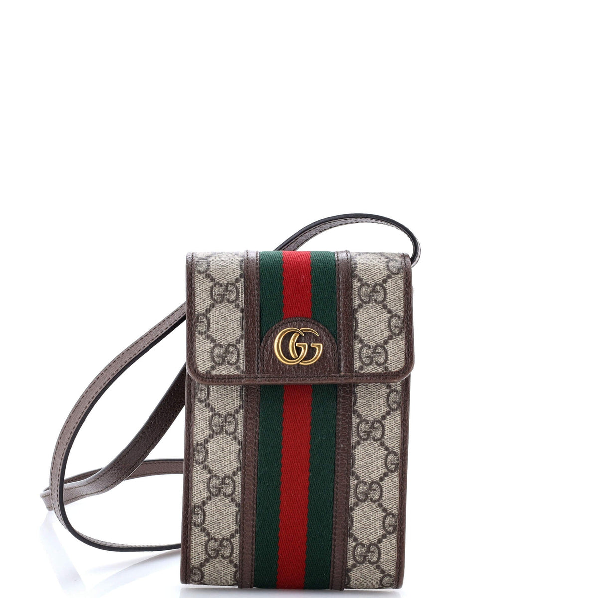 Gucci GUCCI Ophidia Vertical Flap Crossbody Bag GG Coated Canvas Mini