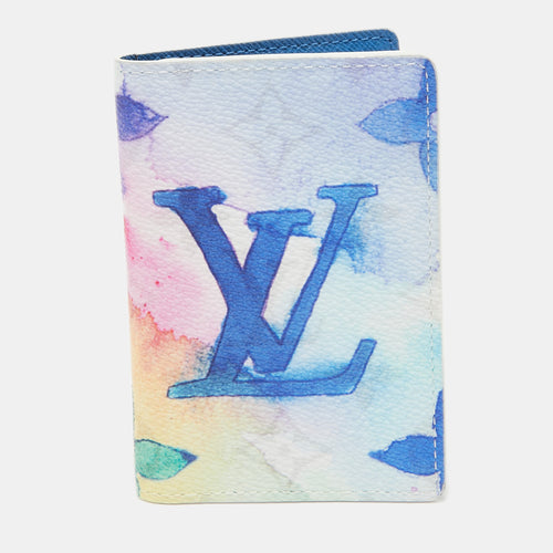 Monogram Watercolor Canvas Pocket Organizer