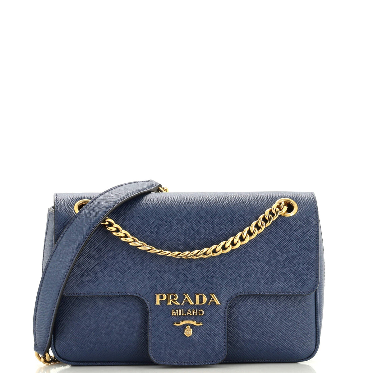 Prada PRADA Pattina Flap Shoulder Bag Saffiano Leather Small
