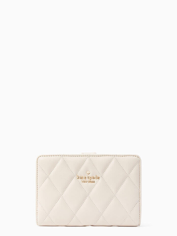 Kate Spade Au Carey Smooth Quilted Leather Medium Compact Bifold Wallet