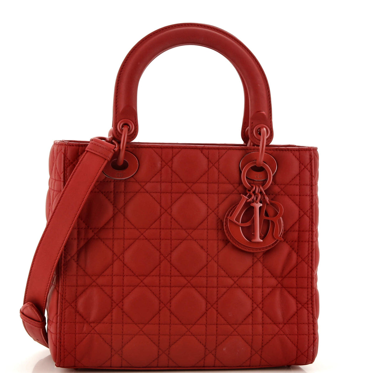 Christian Dior Ultra Matte Lady Dior Bag Cannage Quilt Calfskin Medium