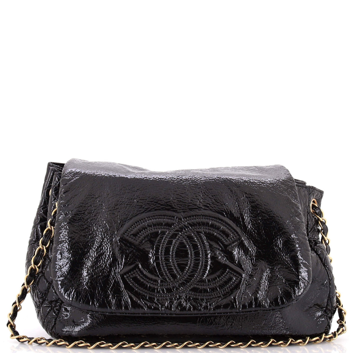 Chanel CHANEL Rock and Chain Flap Bag Patent Vinyl Medium