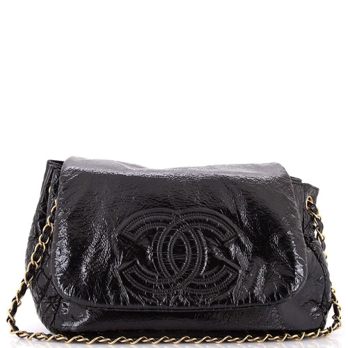 CHANEL Rock and Chain Flap Bag Patent Vinyl Medium