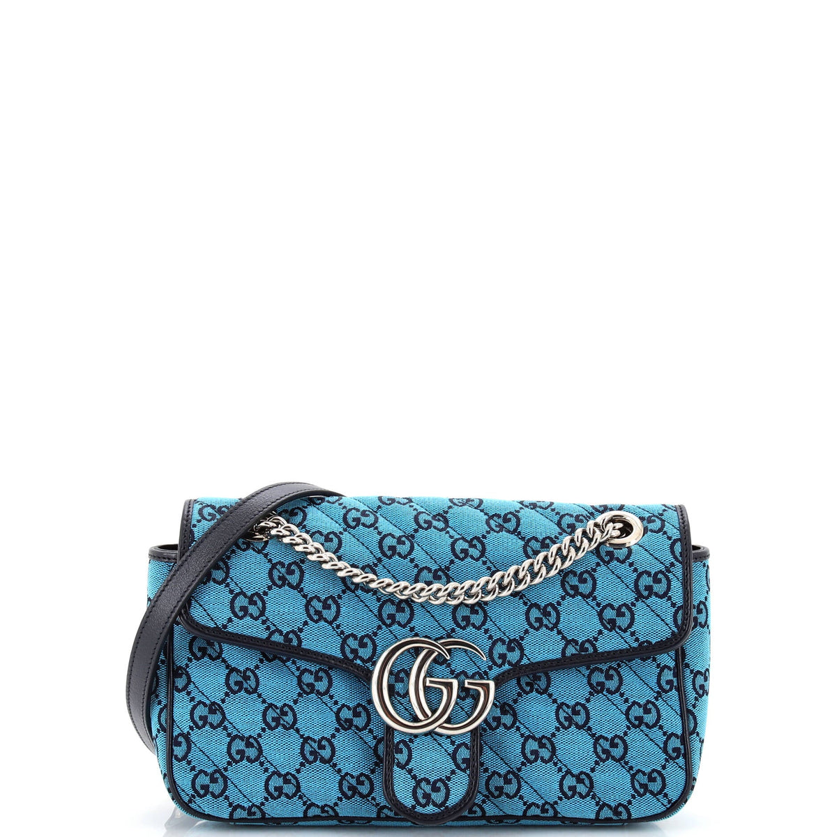Gucci GUCCI GG Marmont Flap Bag Diagonal Quilted GG Canvas Small