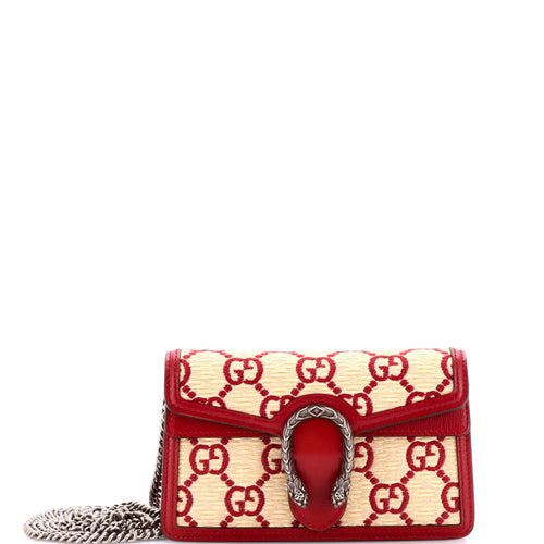 GUCCI Dionysus Bag GG Straw Super Mini