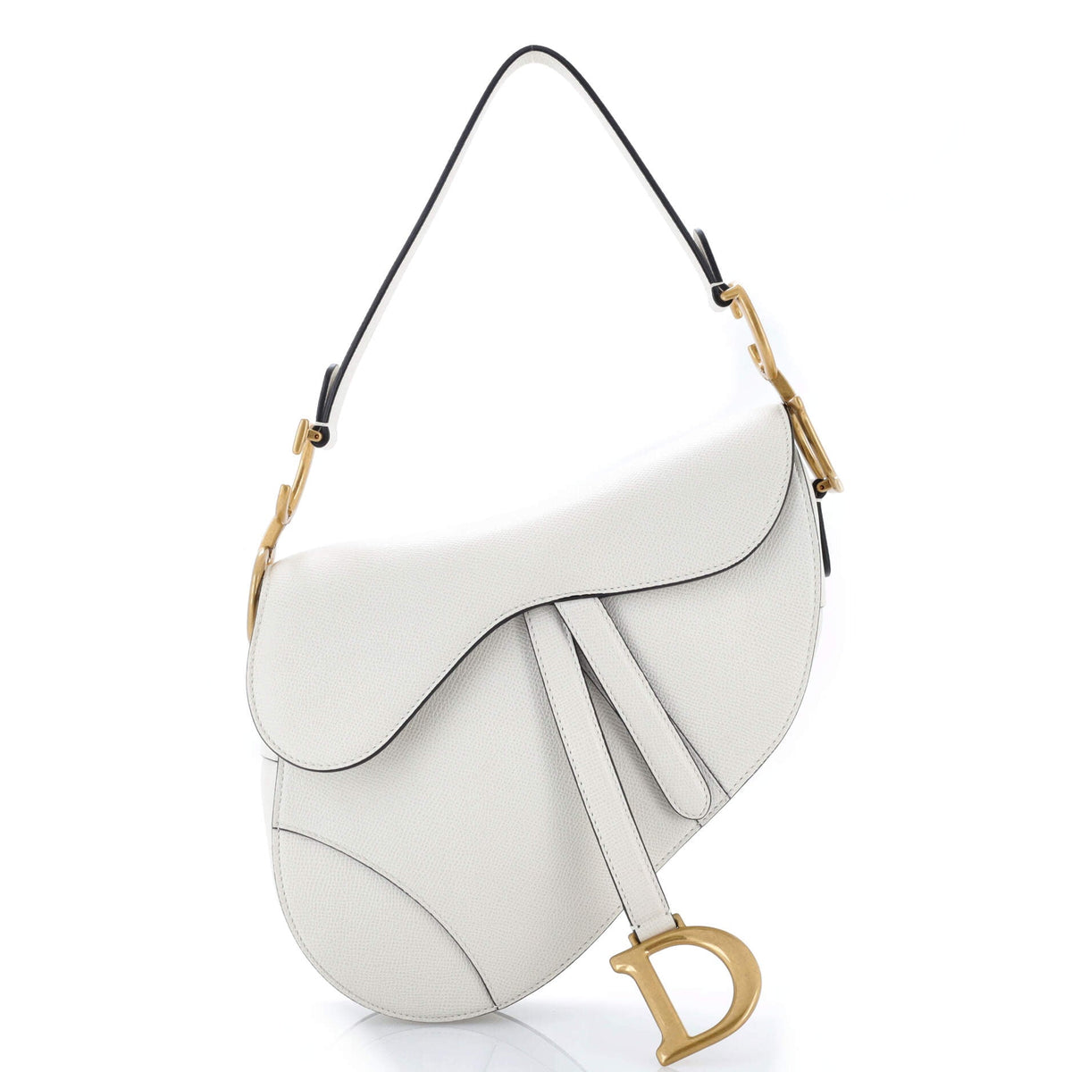 Christian Dior Saddle Handbag Leather Medium