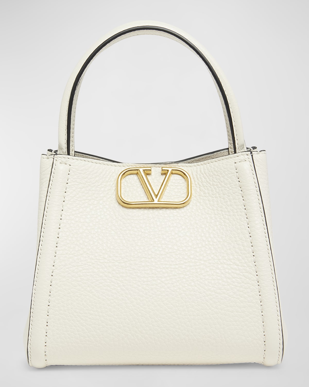 Valentino Alltime VLOGO Small Leather Top-Handle Bag