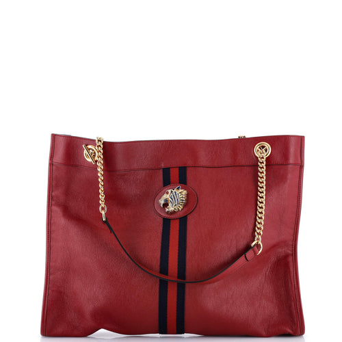 GUCCI Rajah Chain Tote Leather Large
