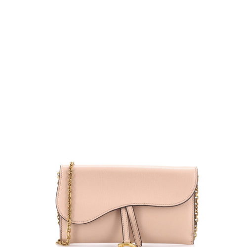 Saddle Chain Clutch Leather