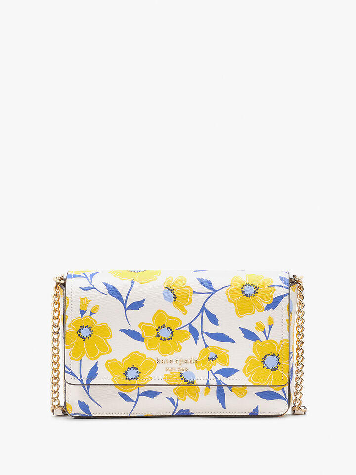 Kate Spade Au Morgan Sunshine Floral Printed Flap Chain Wallet