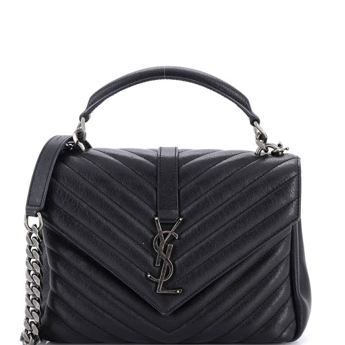 Classic Monogram College Bag Matelasse Chevron Leather Medium