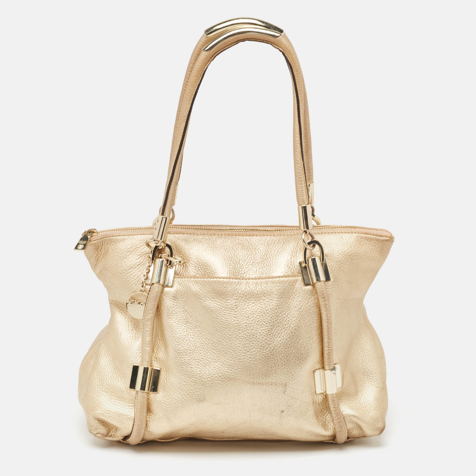 DKNY DKNY Gold Leather Metal Detail Tote