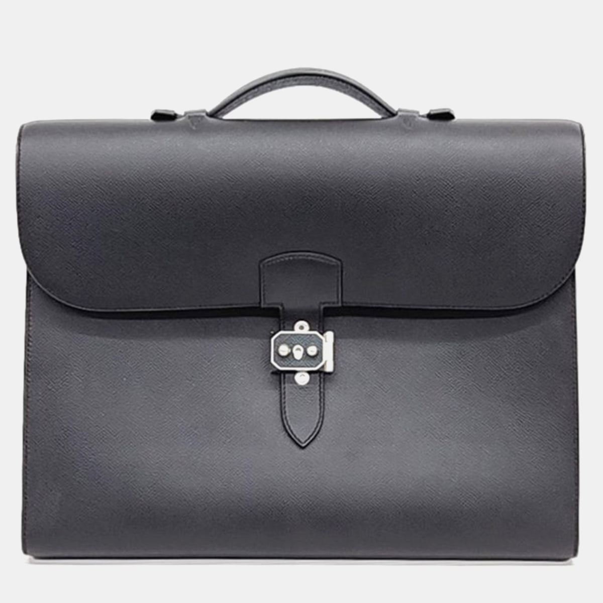 Hermès Hemes Noir Epsom Leather Sac-a-Depeches Briefcase Bag