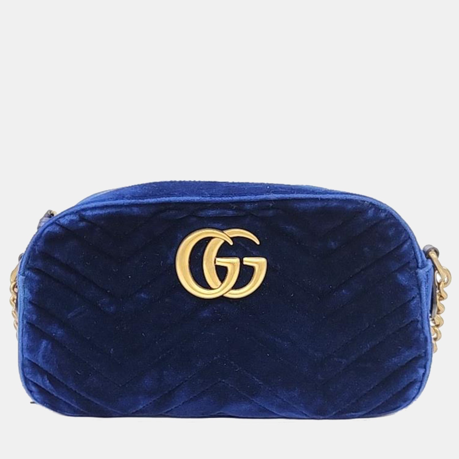 Gucci blue Velvet Marmont Crossbody Bag