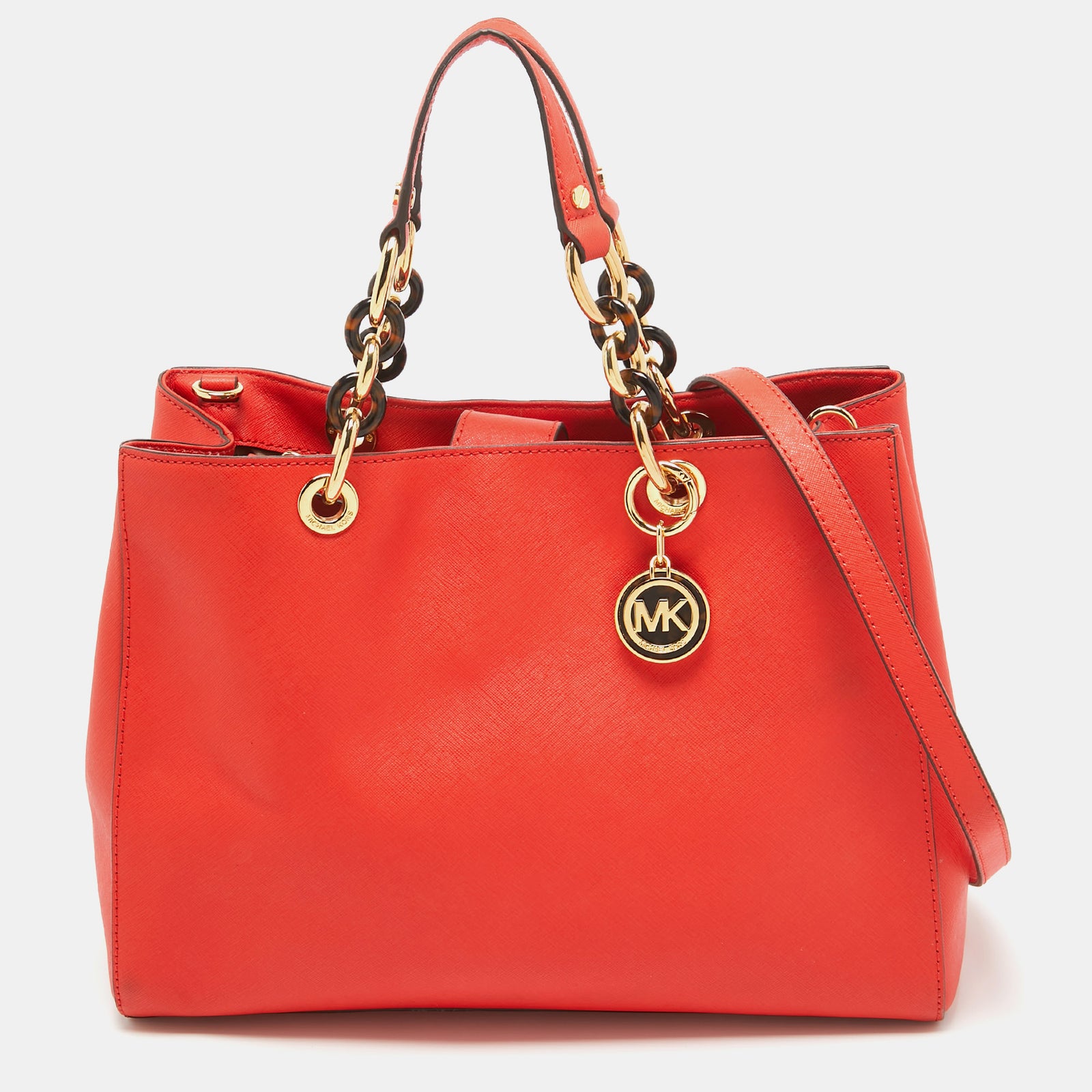 Michael Kors Red Leather Large Cynthia Tote