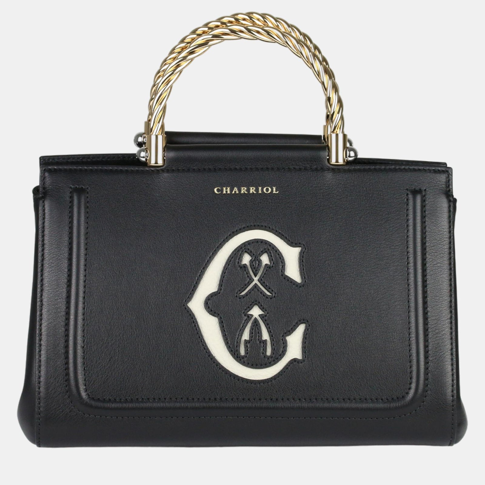 Charriol Black Leather MARIE OLGA Handbag