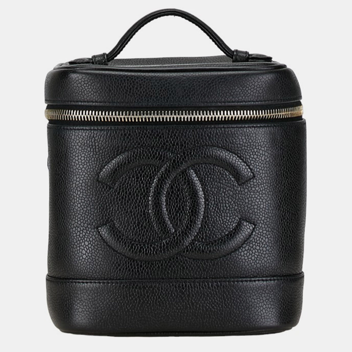 Chanel Black Patent Leather Vanity Case Clutch