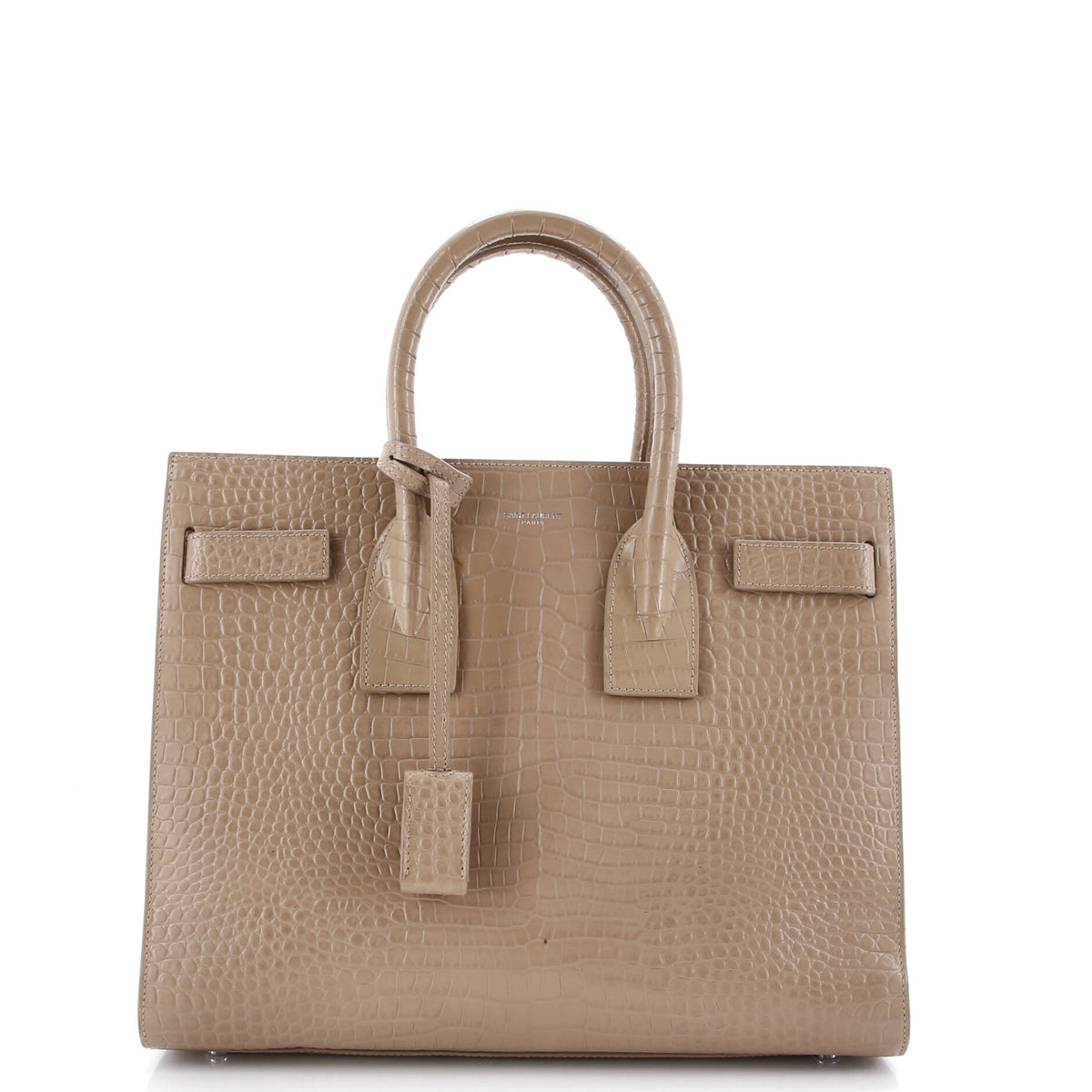 Saint Laurent Sac de Jour Bag Crocodile Embossed Patent Small